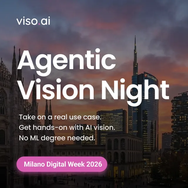 Agentic Vision Night von viso.ai bei der Milano Digital Week 2026 vor der Mailänder Skyline