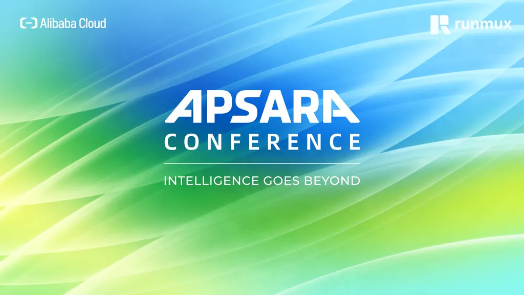 Apsara Conference Amsterdam 2026 – Key Visual von Alibaba Cloud und RunMux mit dem Motto „Intelligence goes beyond“