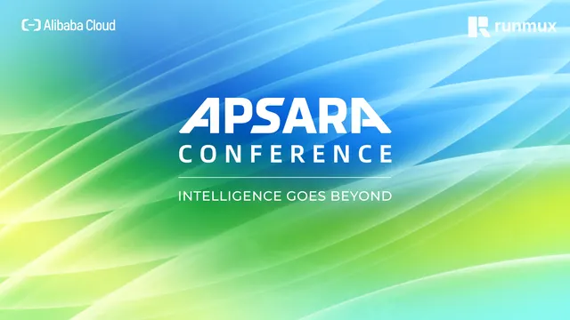 Apsara Conference Amsterdam 2026 – Key Visual von Alibaba Cloud und RunMux mit dem Motto „Intelligence goes beyond“
