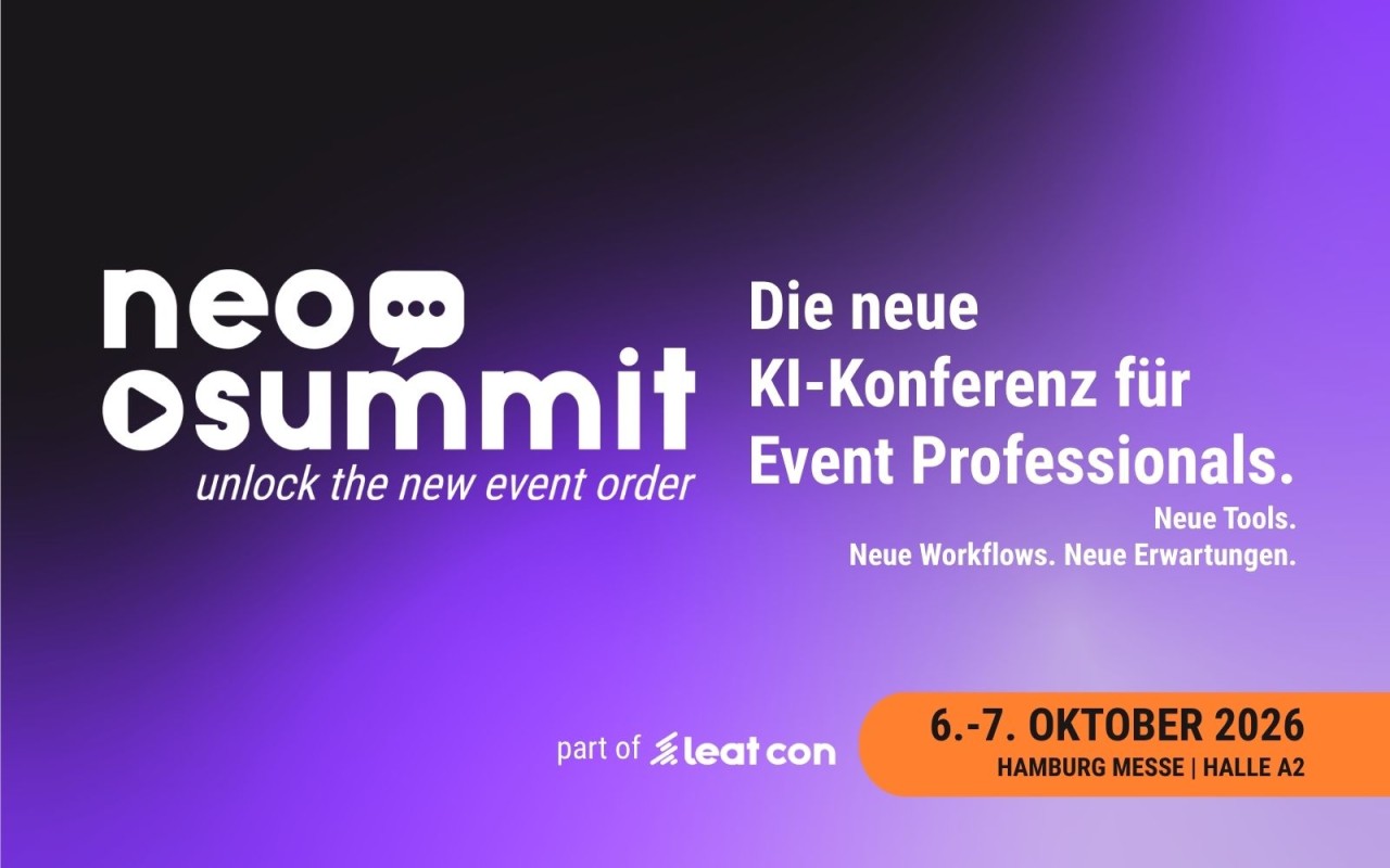 neo summit 26 — Die neue KI-Konferenz für Event Professionals, 6.–7. Oktober 2026, Hamburg Messe Halle A2